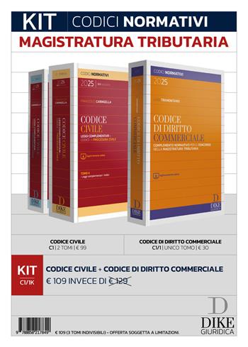 Kit codici normativi per il concorso in magistratura tributaria - Francesco Caringella, Luigi Tarantino - Libro Dike Giuridica 2025, Codici normativi | Libraccio.it