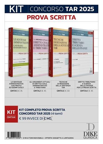 Kit concorso TAR 2025. Prova scritta  - Libro Dike Giuridica 2025, Obiettivo magistrato | Libraccio.it