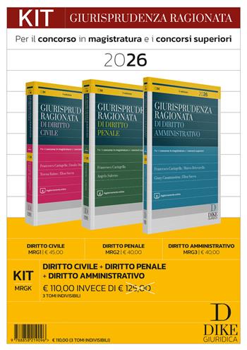 Kit giurisprudenza ragionata 2026. Civile, amministrativo e penale. Per il concorso in magistratura e concorsi superiori - Francesco Caringella, Danilo Dimatteo - Libro Dike Giuridica 2026, Manuali ragionati | Libraccio.it