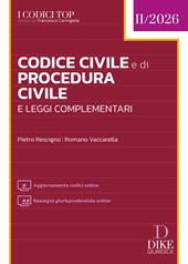 Codice Civile e di Procedura Civile e leggi complementari Top 2026. Con Aggiornamento codici online. Con Rassegna giurisprudenziale online