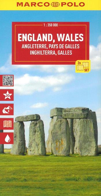 Inghilterra, Galles 1:350.000  - Libro Marco Polo 2025, Carte stradali Marco Polo | Libraccio.it