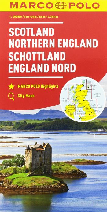 Scozia, Inghilterra del Nord 1:300.000  - Libro Marco Polo 2017, Atlanti stradali Marco Polo | Libraccio.it