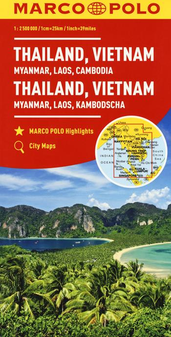 Thailandia, Vietnam. Myanmar, Laos, Cambogia 1:2.500.000. Ediz. multilingue  - Libro Marco Polo 2019, Carte stradali Marco Polo | Libraccio.it