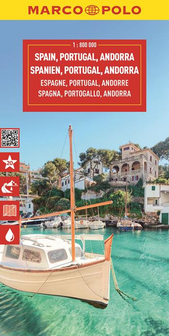 Spagna, Portogallo 1:800.000  - Libro Marco Polo 2023, Carte stradali Marco Polo | Libraccio.it