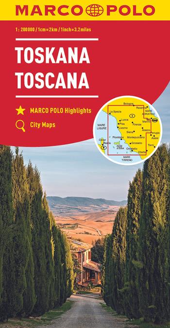 Toscana 1:200.000  - Libro Marco Polo 2023, Carte stradali Marco Polo | Libraccio.it