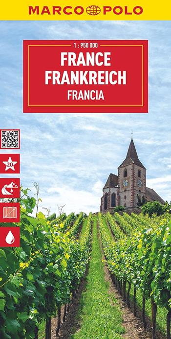 Francia 1:950.000  - Libro Marco Polo 2024, Carte stradali Marco Polo | Libraccio.it