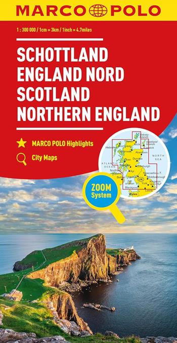 Scozia, Inghilterra del Nord 1:300.000  - Libro Marco Polo 2024, Carte stradali Marco Polo | Libraccio.it