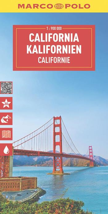 California 1:900.000  - Libro Marco Polo 2025, Carte stradali Marco Polo | Libraccio.it
