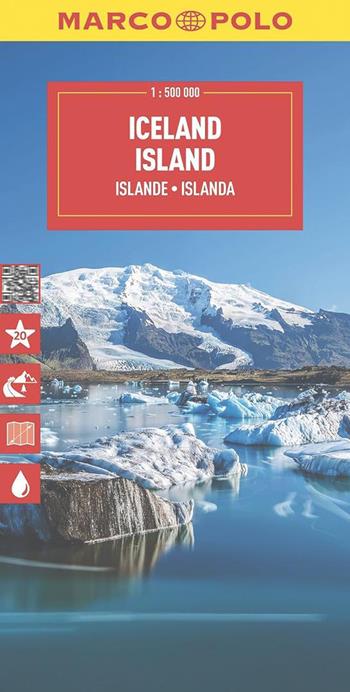 Islanda 1:500.000  - Libro Marco Polo 2025, Carte stradali Marco Polo | Libraccio.it