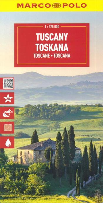 Toscana 1:225.000  - Libro Marco Polo 2025, Carte stradali Marco Polo | Libraccio.it