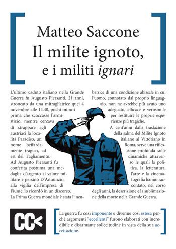Il milite ignoto e i militi ignari - Matteo Saccone - Libro CartaCanta 2022, Scripta manent | Libraccio.it