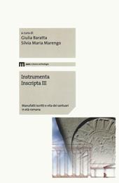 Instrumenta inscripta III. Manufatti iscritti e vita dei santuari in età romana