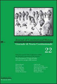 Giornale di storia costituzionale. Primo semestre 2012. Vol. 22: Fine di un'epoca? L'unità d'Italia nel concerto europeo delle nazioni  - Libro Eum - Centro Edizioni Università di Macerata 2012 | Libraccio.it