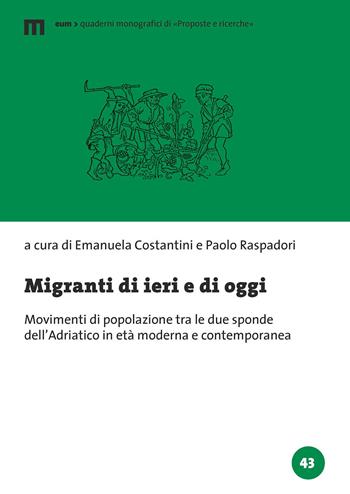 Migranti di ieri e di oggi. Movimenti di popolazione tra le due sponde dell’Adriatico in età moderna e contemporanea  - Libro Eum - Centro Edizioni Università di Macerata 2021, Quaderni di «Proposte e ricerche» | Libraccio.it
