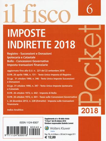 Imposte indirette 2018  - Libro Il Fisco 2018, Pocket | Libraccio.it