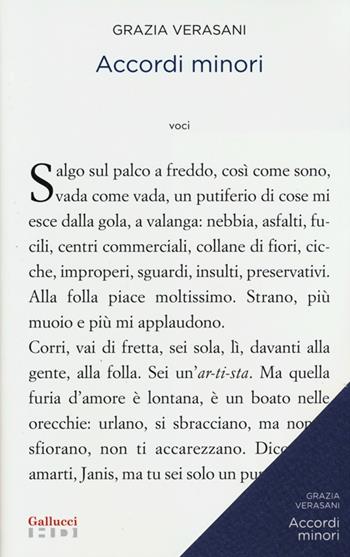 Accordi minori - Grazia Verasani - Libro Gallucci 2013, Alta definizione | Libraccio.it