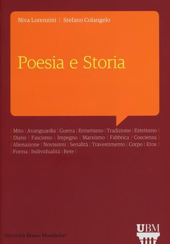 Poesia e storia - Niva Lorenzini, Stefano Colangelo - Libro Mondadori Bruno 2013 | Libraccio.it