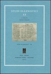 Studi ellenistici. Vol. 20