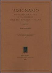 Dizionario dei nomi geografici e topografici dell'Egitto greco-romano. 5º supplemento (2006-2009) . Ediz. bilingue