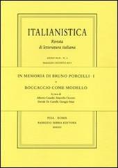 In memoria di Bruno Porcelli. Vol. 1: Boccaccio come modello.
