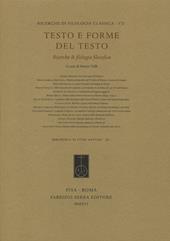 Testo e forme del testo. Ricerche di filologia filosofica