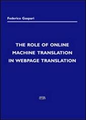 The role of online machine translation in Webpage translation