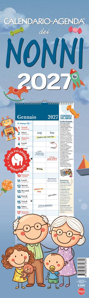Calendario-agenda dei nonni 2027  - Libro Sprea Book 2026 | Libraccio.it