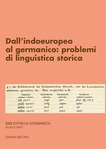Dall'indoeuropeo al germanico: problemi di linguistica storica  - Libro Edizioni dell'Orso 2019, Bibliotheca germanica. Studi e testi | Libraccio.it