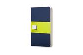 Quaderno Cahier Moleskine pocket a pagine bianche blu. Set da 3