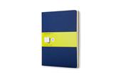 Quaderno Cahier Moleskine extra large a pagine bianche blu. Set da 3