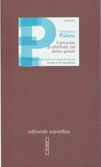 Il principio di effettività nel diritto penale - Carlo Enrico Paliero - Libro Editoriale Scientifica 2011, Lezioni magistrali | Libraccio.it