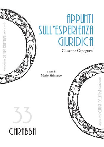 Appunti sull'esperienza giuridica - Giuseppe Capograssi - Libro Carabba 2025, Cultura dell'anima. Nuova serie | Libraccio.it