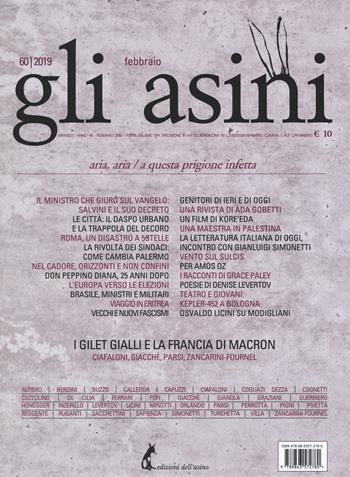 Gli asini. Rivista di educazione e intervento sociale (2019). Vol. 60: Aria, aria / a questa prigione infetta (Febbraio)  - Libro Edizioni dell'Asino 2019 | Libraccio.it
