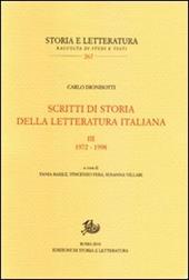 Scritti di storia della letteratura italiana. Vol. 3: 1972-1998