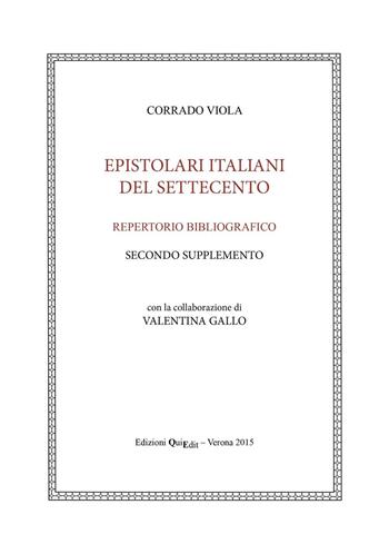 Epistolari italiani del Settecento. Repertorio bibliografico. Vol. 2 - Corrado Viola - Libro QuiEdit 1990, C.R.E.S. Edizioni e strumenti | Libraccio.it