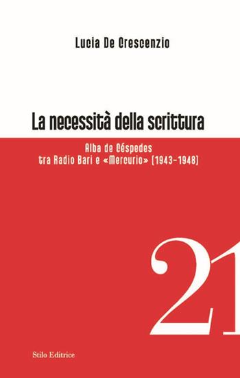 La necessità della scrittura. Alba de Céspedes tra radio Bari e «Mercurio» - Lucia De Crescenzio - Libro Stilo Editrice 2015, Officina | Libraccio.it