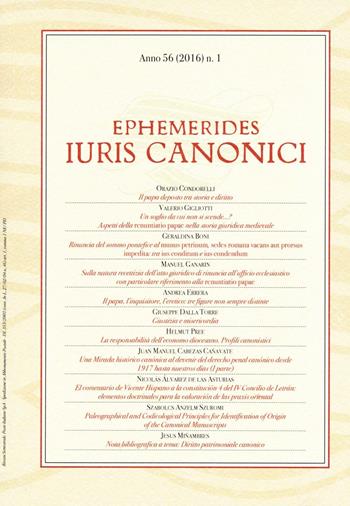 Ephemerides Iuris canonici (2016). Vol. 1  - Libro Marcianum Press 2016 | Libraccio.it