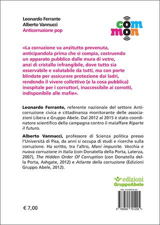 Anticorruzione pop. È semplice combattere il malaffare se sai come farlo - Leonardo Ferrante, Alberto Vannucci - Libro EGA-Edizioni Gruppo Abele 2017, Gli occhiali di Abele | Libraccio.it