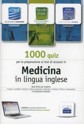 EdiTest. 1000 quiz per l'ammissione in medicina in lingua inglese  - Libro Edises 2012, EdiTEST. Ammissioni universitarie | Libraccio.it