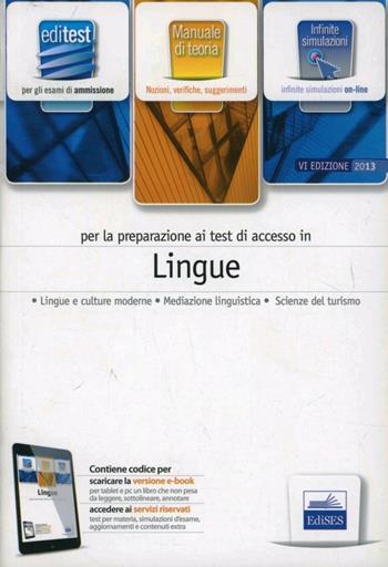 EdiTEST 10. Manuale. Lingue. Per la preparazione ai test di ammissione. Con espansione online  - Libro Edises 2013, EdiTEST. Ammissioni universitarie | Libraccio.it