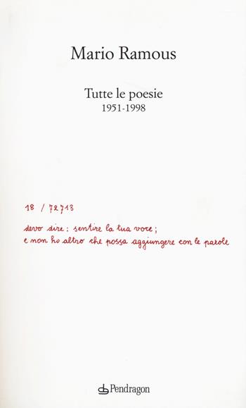 Tutte le poesie 1951-1998 - Mario Ramous - Libro Pendragon 2017, Poesia | Libraccio.it