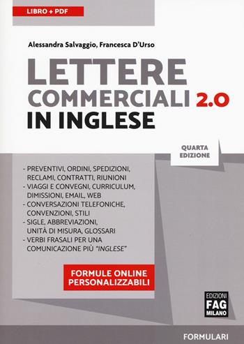 Lettere commerciali 2.0 in inglese. per download - Alessandra Salvaggio, D'Urso Francesca - Libro FAG 2019 | Libraccio.it