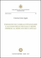 Emissione di cambiali finanziarie e accesso delle piccole e medie imprese al mercato dei capitali