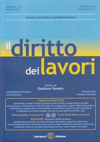Il diritto dei lavori (2018). Vol. 2  - Libro Cacucci 2018, Diritto dei lavori | Libraccio.it