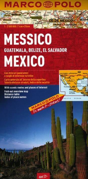 Messico, Guatemala, Belize, El Salvador 1:2.500.000  - Libro Marco Polo 2012, Carte stradali Marco Polo | Libraccio.it