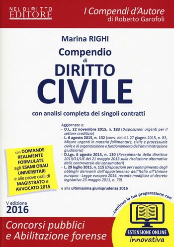 Compendio di diritto civile. Con espansione online - Marina Righi - Libro Neldiritto Editore 2016, I compendi d'autore | Libraccio.it