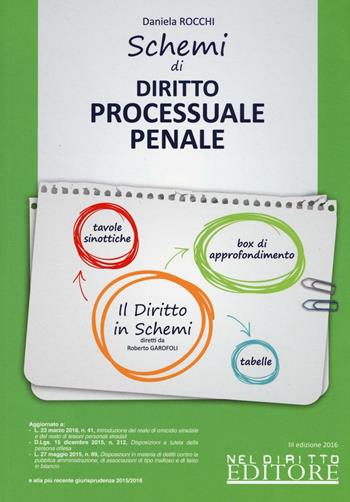 Schemi di diritto processuale penale - Daniela Rocchi - Libro Neldiritto Editore 2016, Il diritto in schemi | Libraccio.it