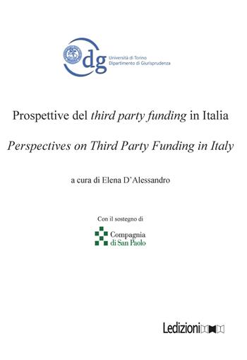 Prospettive del third party funding in italia  - Libro Ledizioni 2019 | Libraccio.it