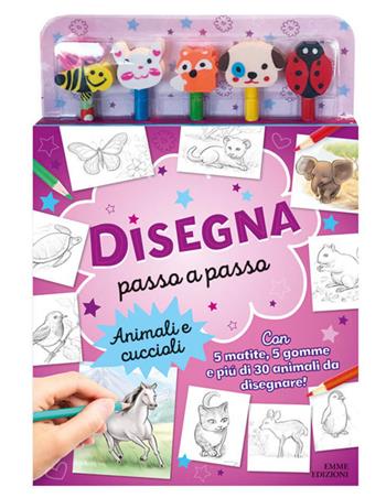 Animali e cuccioli. Disegna passo a passo. Con gadget - Kate Ashforth - Libro Emme Edizioni 2018, A pagine aperte | Libraccio.it