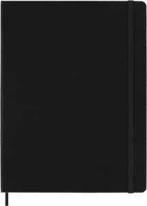 Taccuino Moleskine XL a righe copertina rigida nero. Black